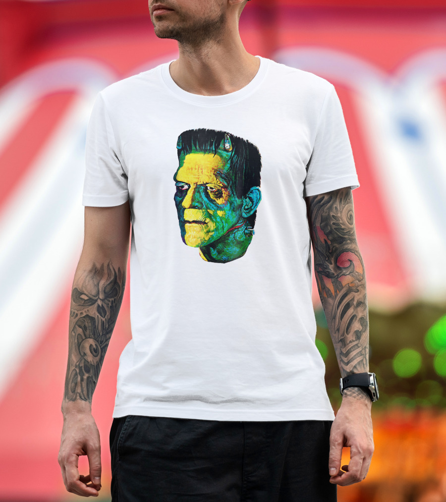 Karloff Frankenstein Monster Horror Movie Fan Iconic Colorful T-Shirt