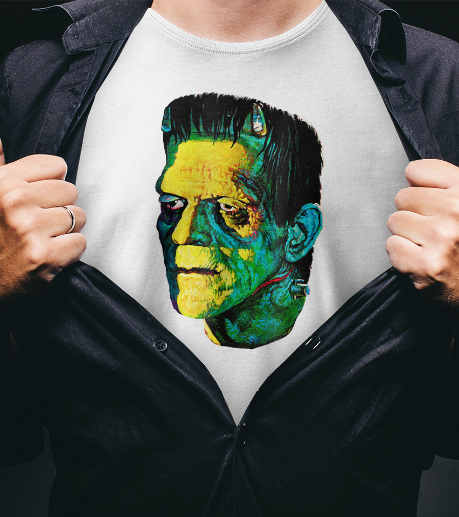 Karloff Frankenstein Monster Horror Movie Fan Iconic Colorful T-Shirt