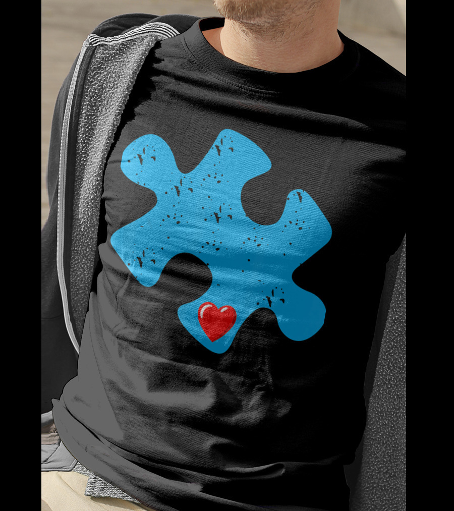 Cute Colorful Autism Love Puzzle Piece T-Shirt