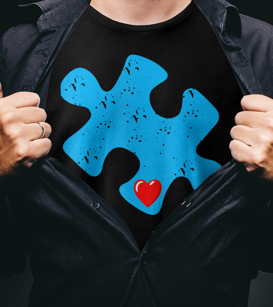 Cute Colorful Autism Love Puzzle Piece T-Shirt