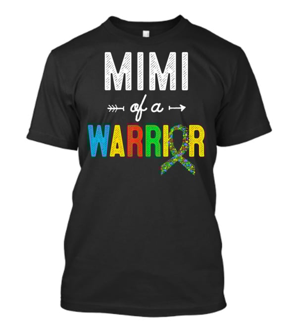 Mimi Of A Warrior Autism Awareness Puzzle T-Shirt