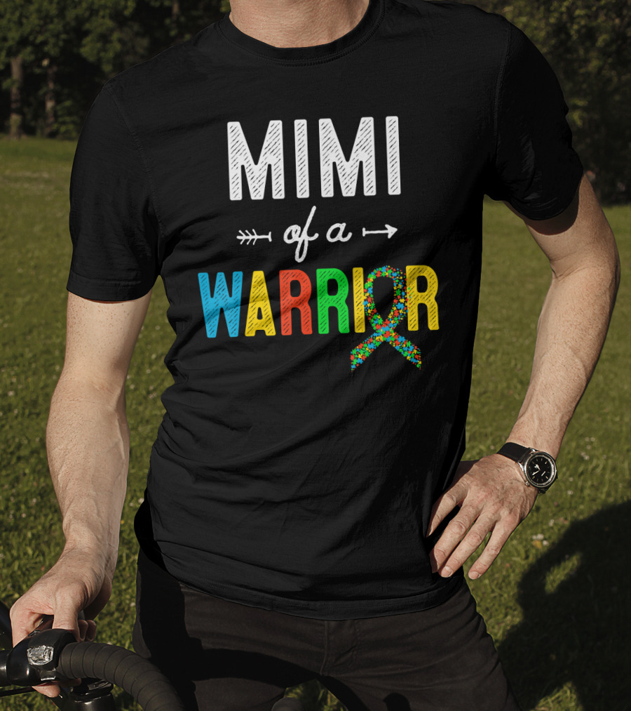 Mimi Of A Warrior Autism Awareness Puzzle T-Shirt