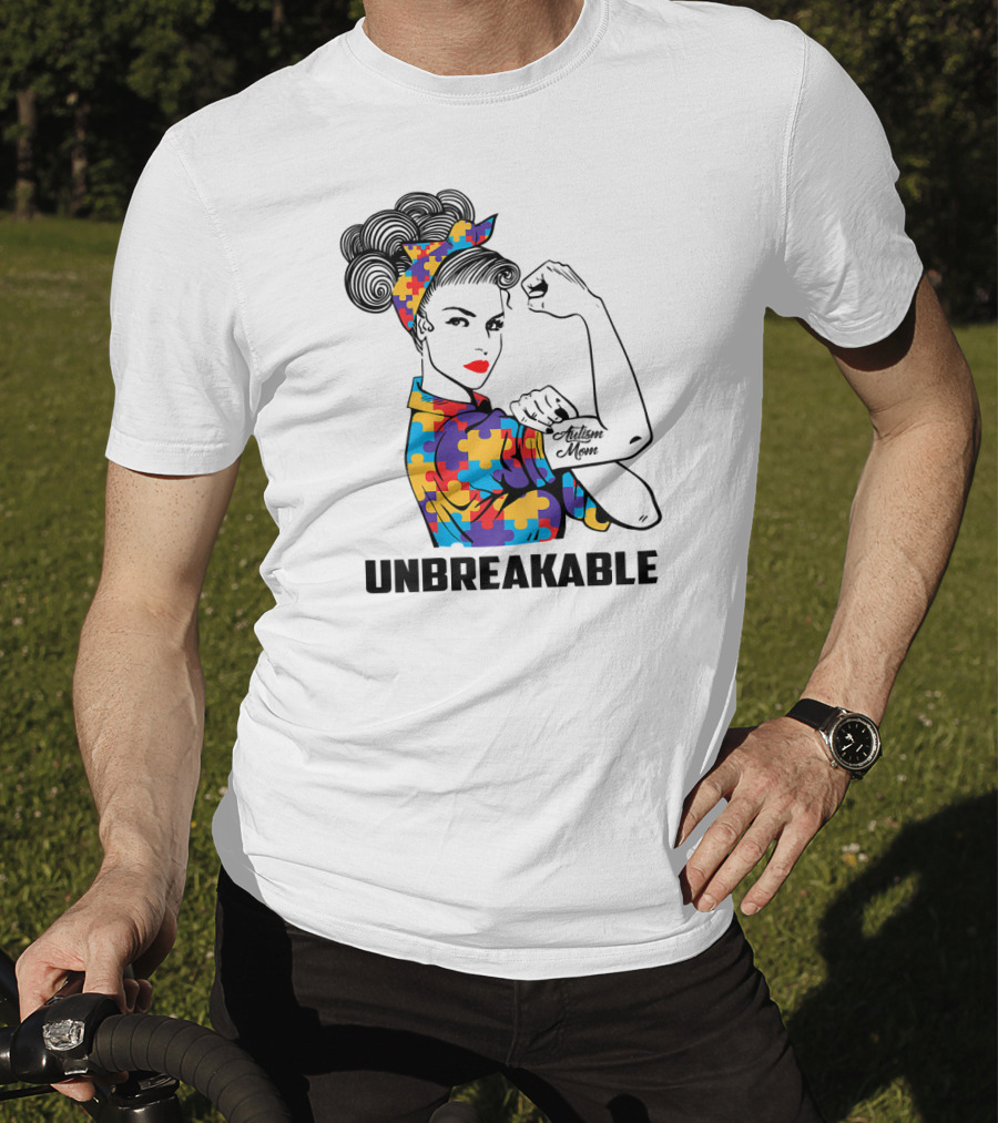 Unbreakable Autism Mom Awareness Autistic Parents T-Shirt