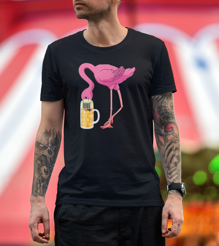 Beer Flamingo Beer Lover Alcohol Funny Oktoberfest T-Shirt