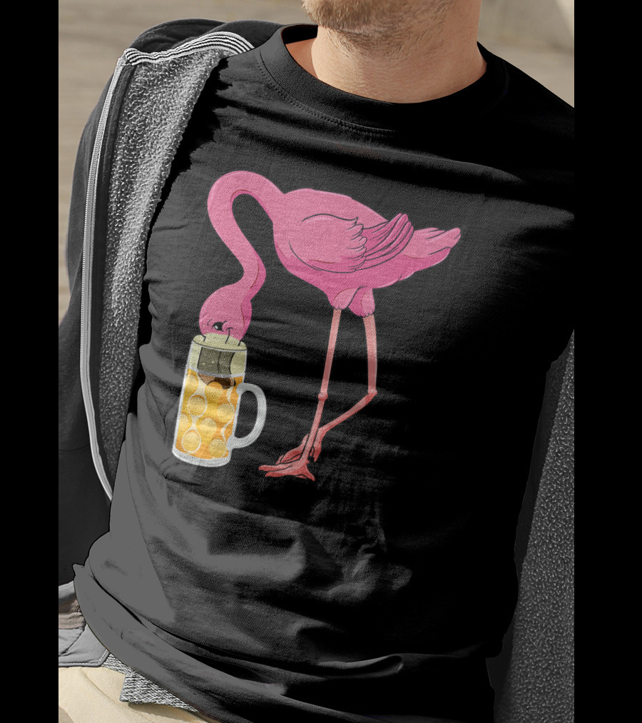 Beer Flamingo Beer Lover Alcohol Funny Oktoberfest T-Shirt
