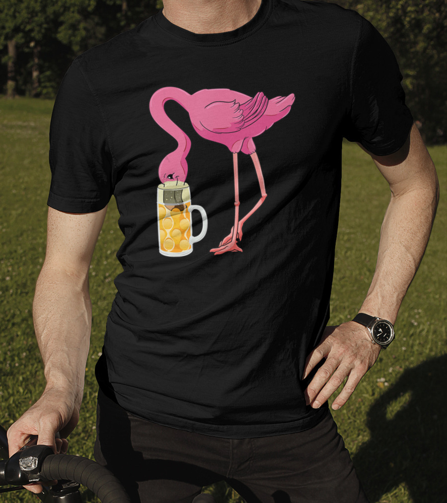 Beer Flamingo Beer Lover Alcohol Funny Oktoberfest T-Shirt