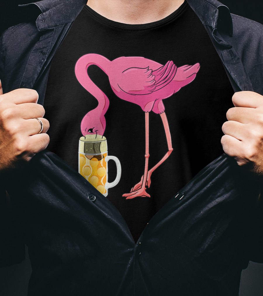 Beer Flamingo Beer Lover Alcohol Funny Oktoberfest T-Shirt