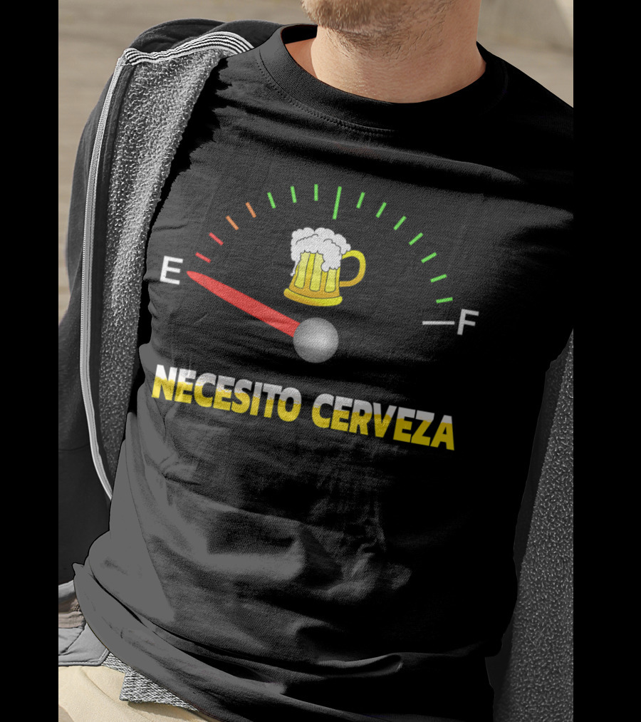 Necesito Cerveza Beer Mug Fuel Gauge Emptiness T-Shirt