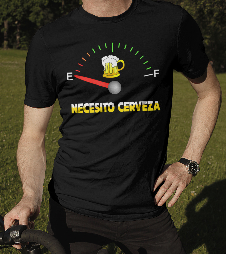 Necesito Cerveza Beer Mug Fuel Gauge Emptiness T-Shirt