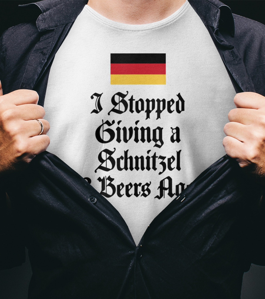 I Stopped Giving A Schnitzel 3 Beers Ago Oktoberfest German Beer Drinking T-Shirt