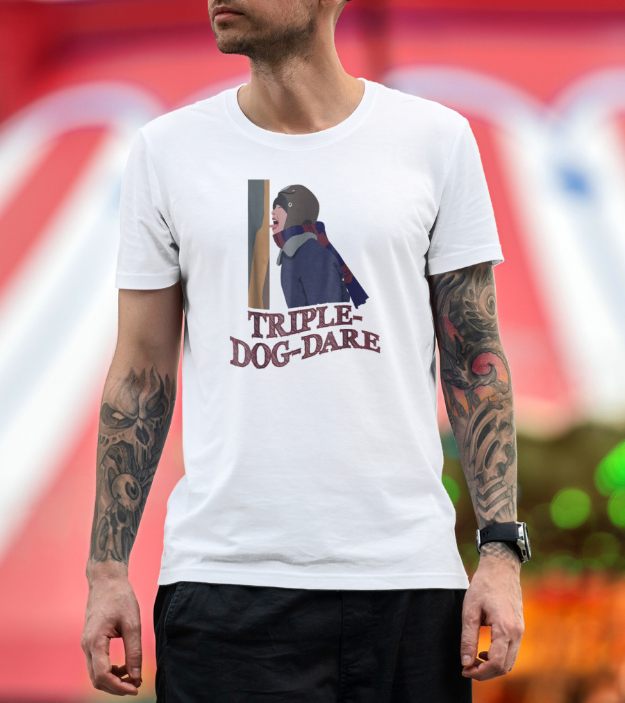 A Christmas Story Triple Dog Dare Ice Pole Challenge Scene T-Shirt