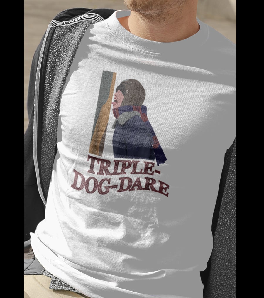A Christmas Story Triple Dog Dare Ice Pole Challenge Scene T-Shirt