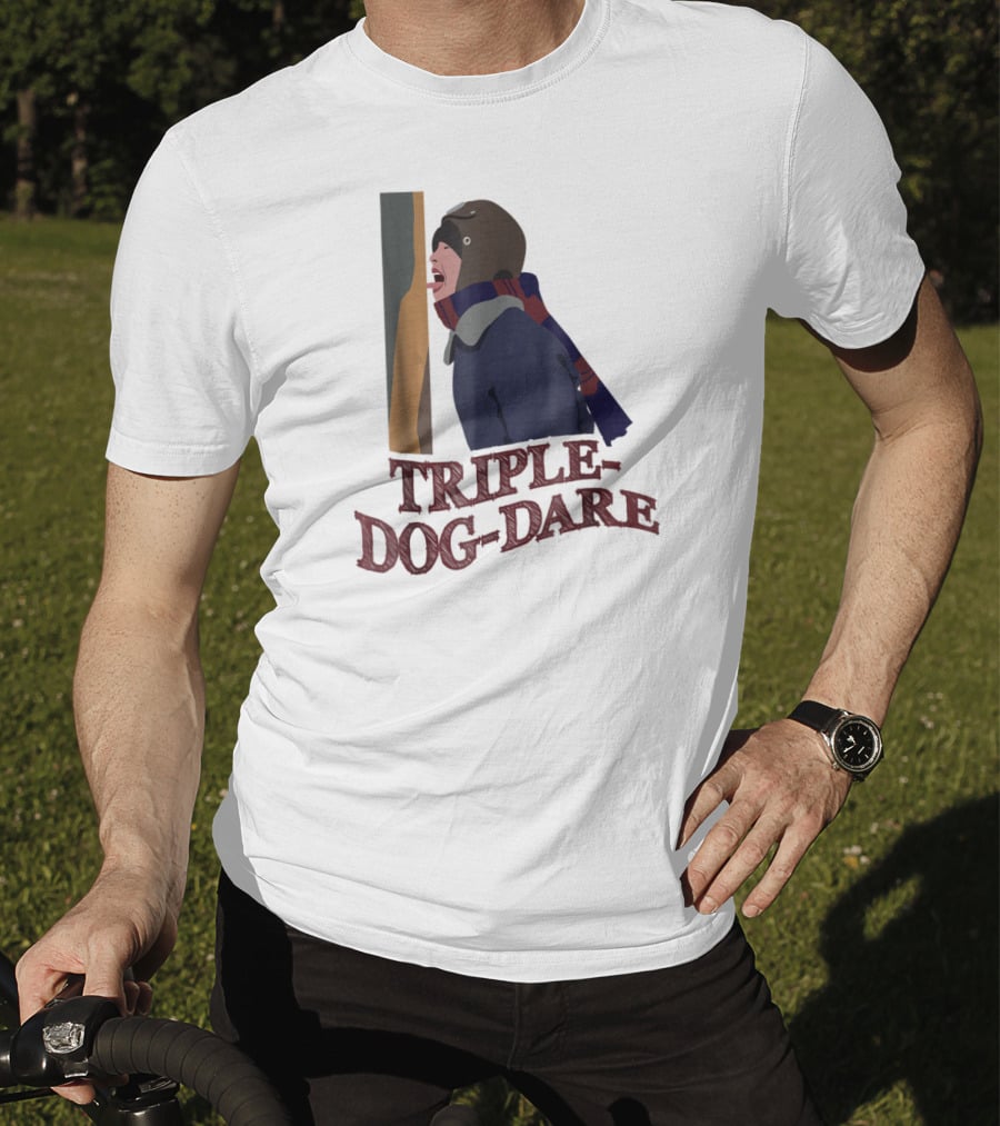 A Christmas Story Triple Dog Dare Ice Pole Challenge Scene T-Shirt