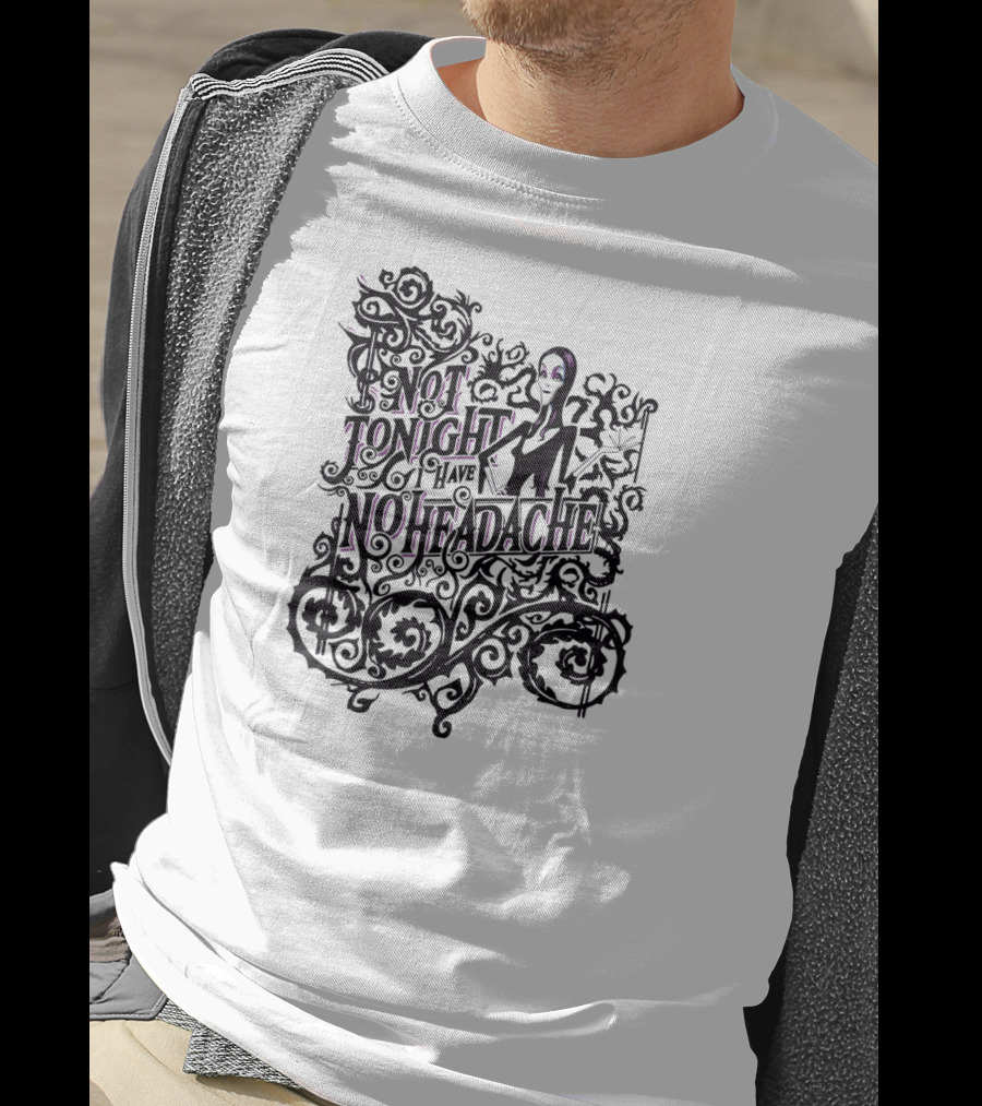 Not Tonight I Have No Headache Addams Family Morticia Spiral T-Shirt