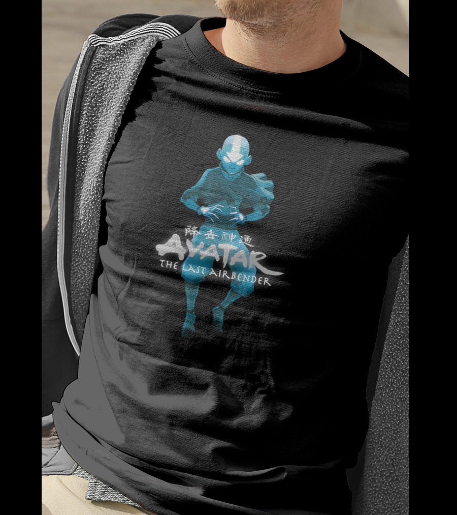 Avatar The Last Airbender Blue Monochromatic Aang T-Shirt
