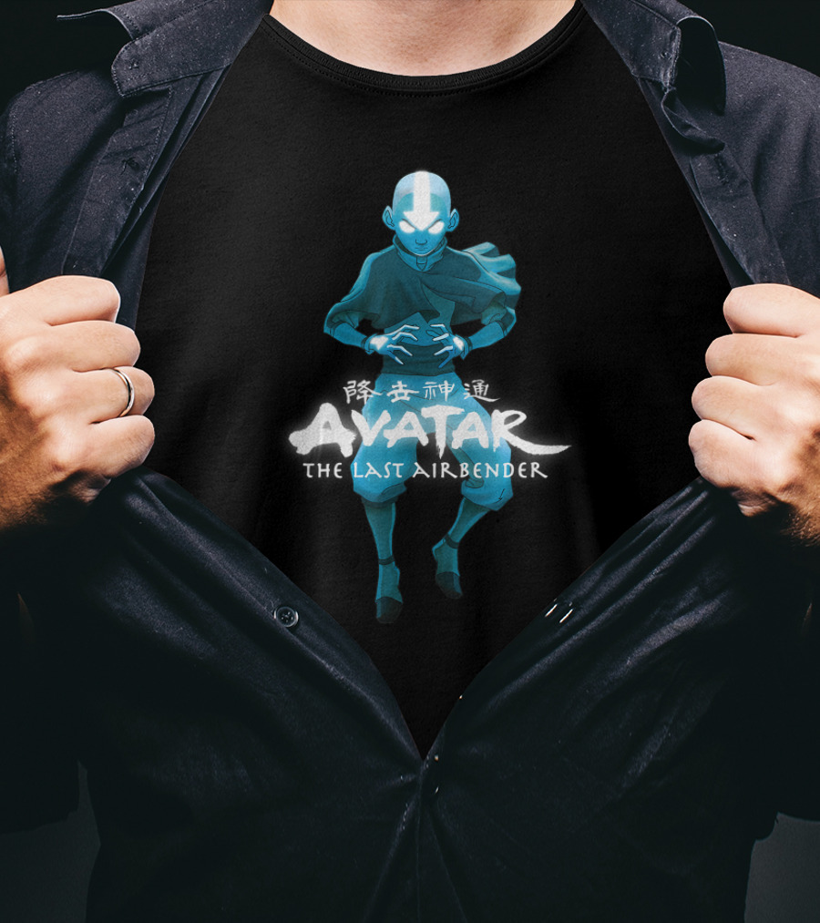 Avatar The Last Airbender Blue Monochromatic Aang T-Shirt