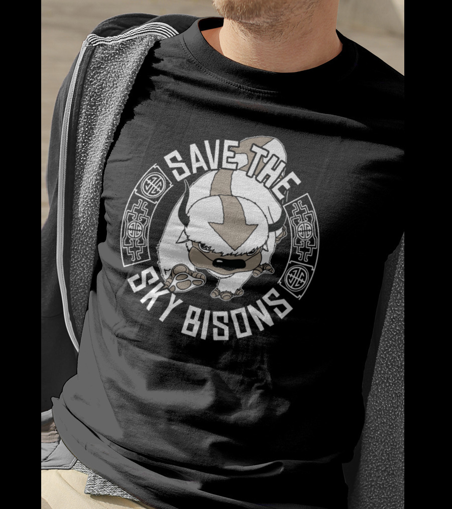 Save The Sky Bisons Bison Center Avatar Creature T-Shirt