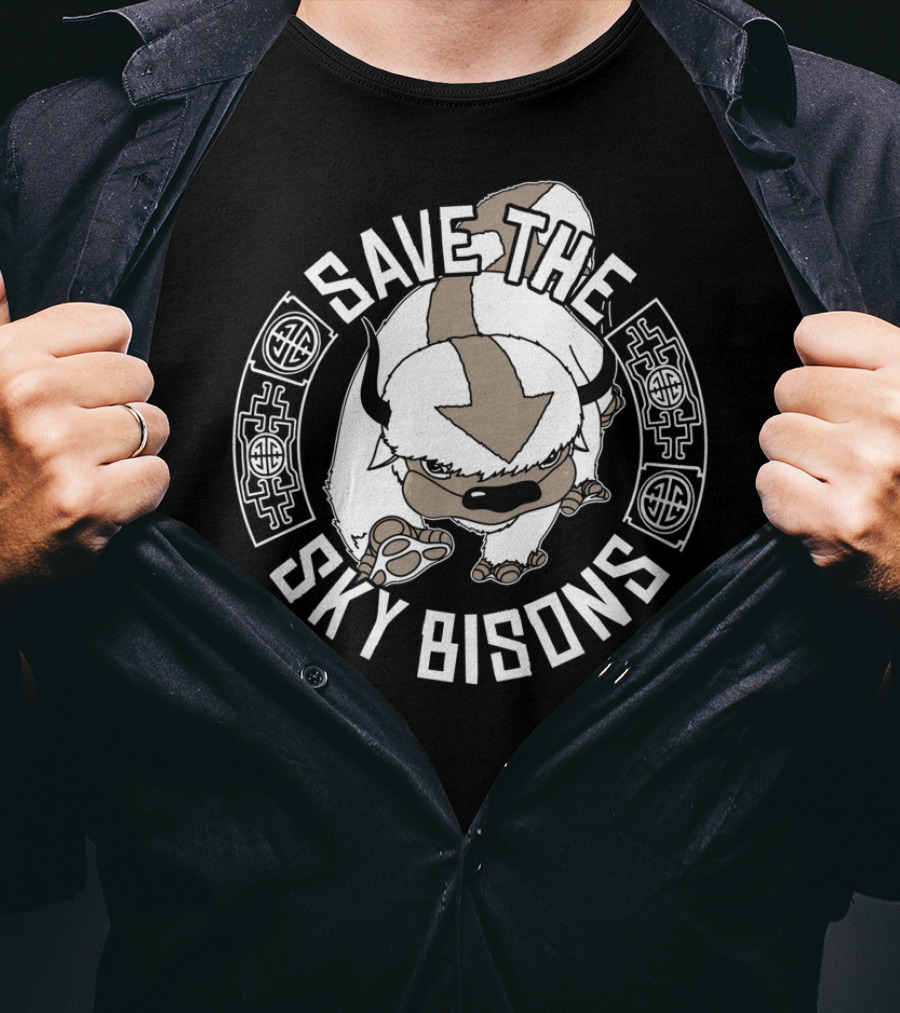 Save The Sky Bisons Bison Center Avatar Creature T-Shirt