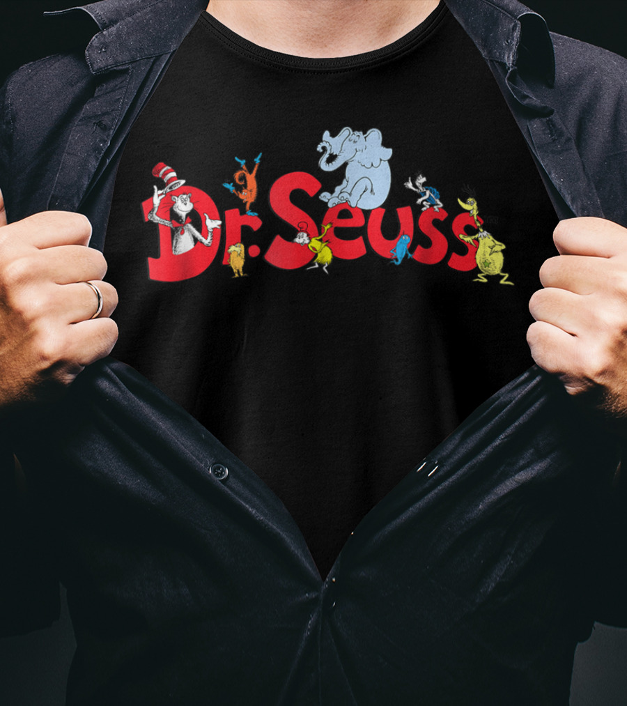 Dr. Seuss Cat In The Hat Horton Grinch Lorax Characters T-Shirt