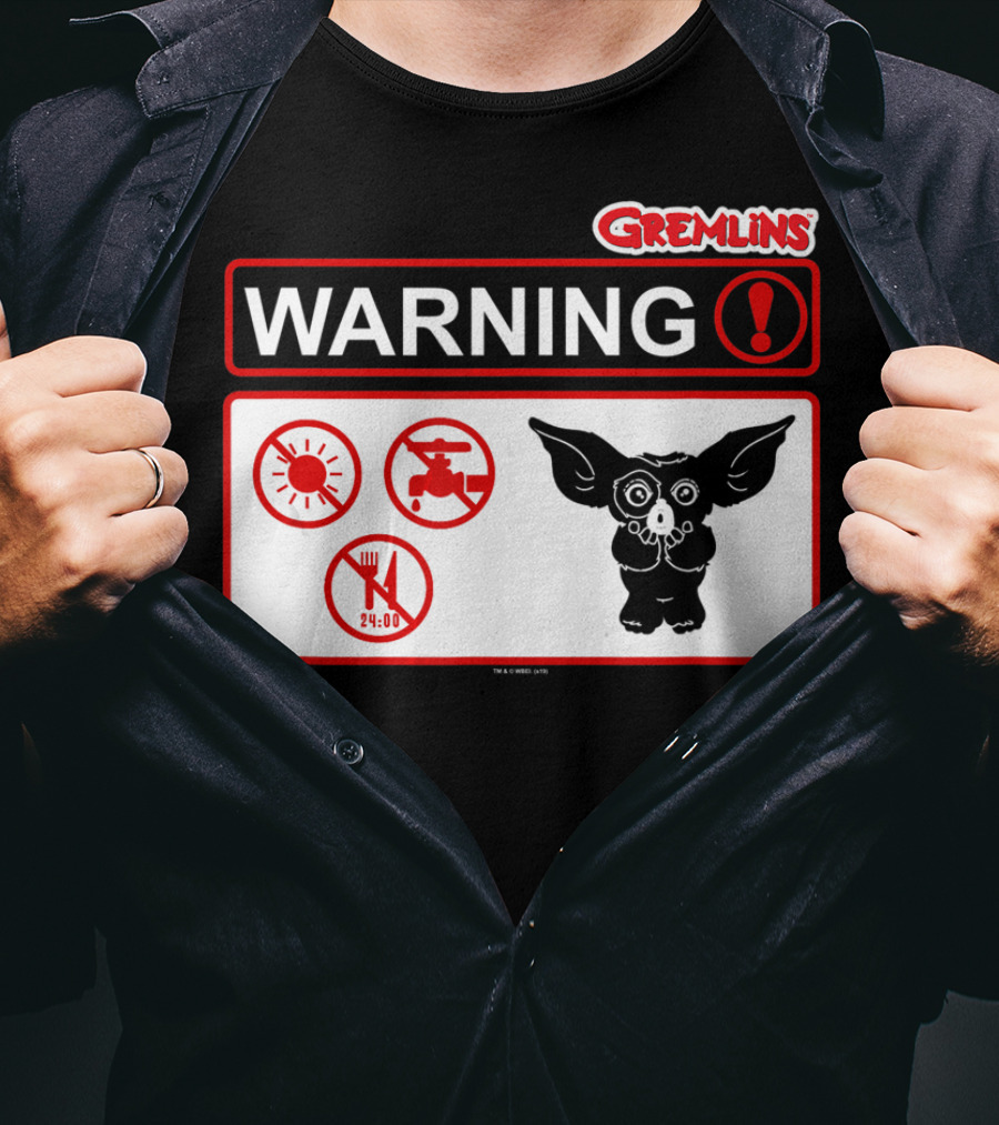 Gremlins Warning Sign Icons Gizmo T-Shirt