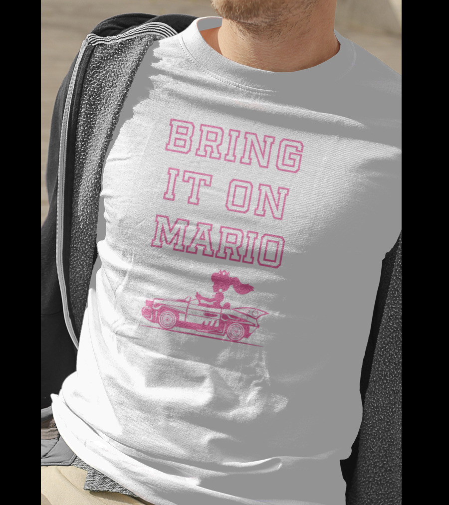 Mario Kart Princess Peach Outline Bring It On Mario T-Shirt