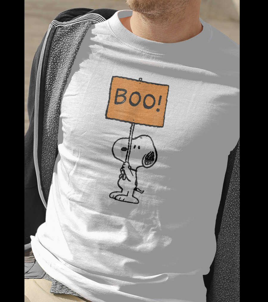 Snoopy Halloween Boo Peanuts Sign T-Shirt