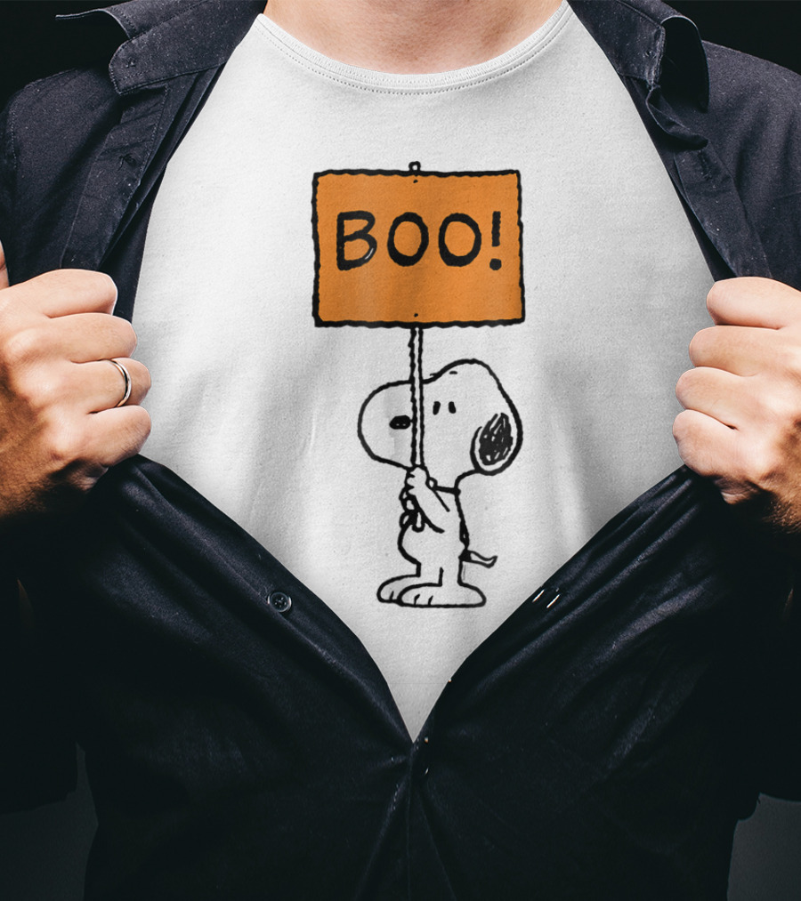 Snoopy Halloween Boo Peanuts Sign T-Shirt