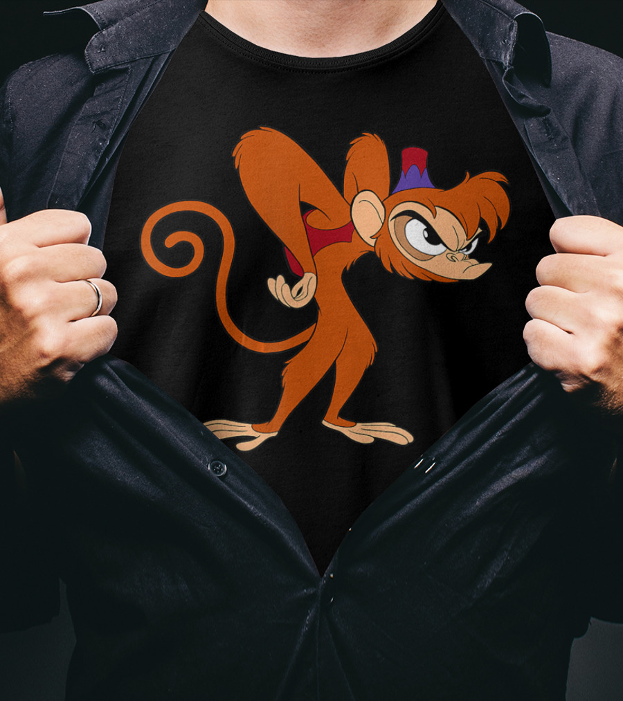 Disney Aladdin 90s Angry Abu Character Image T-Shirt