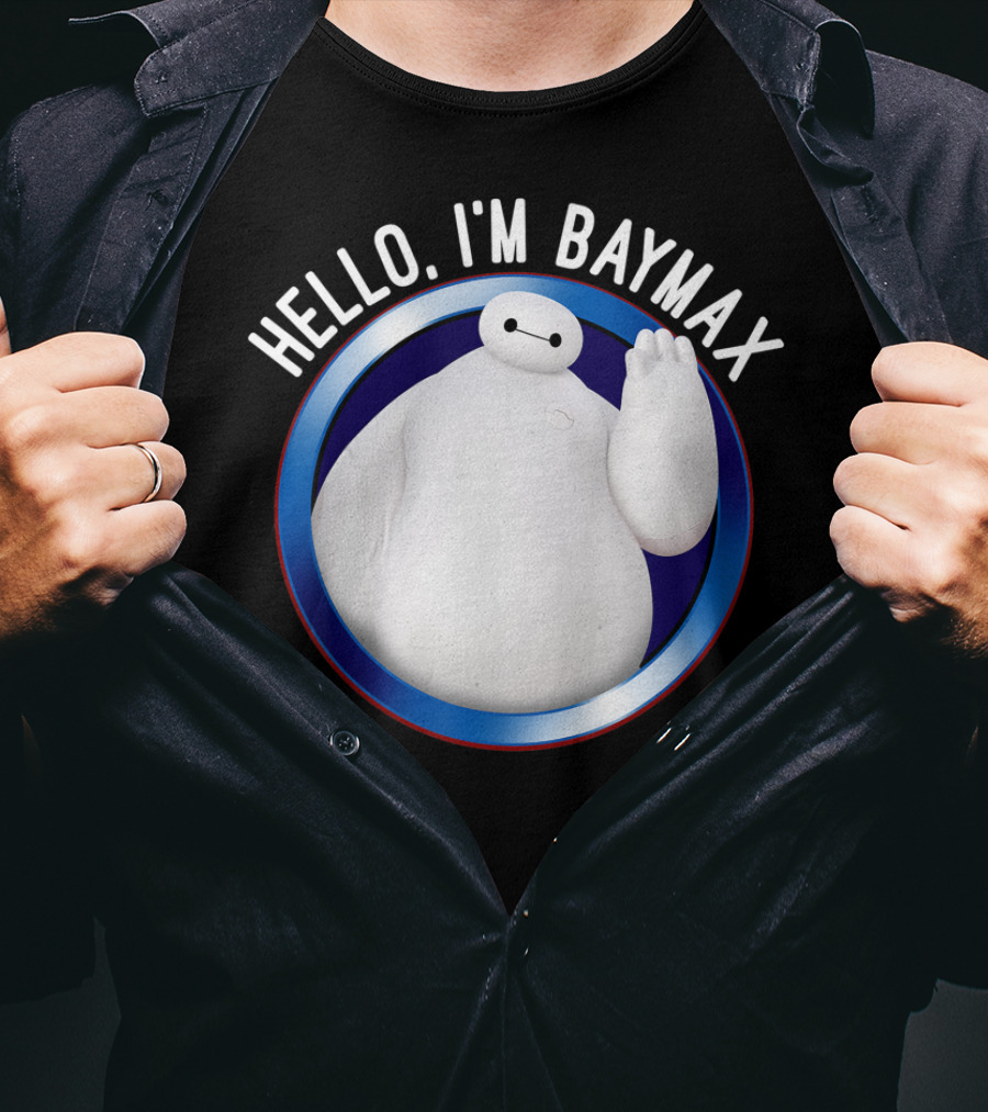 Hello I'm Baymax Disney Big Hero 6 Wave Circle T-Shirt