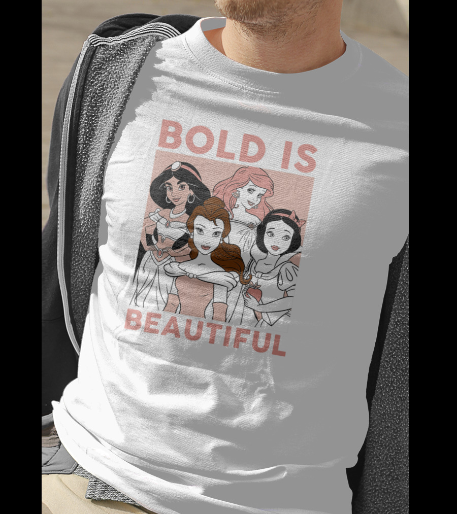 Disney Princess Bold Is Beautiful Jasmine Ariel Belle Snow White Classic Cartoon T-Shirt
