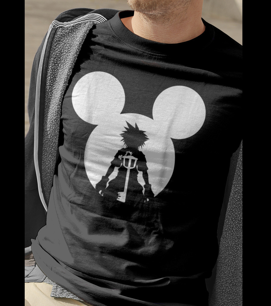 Disney Kingdom Hearts Sora Silhouette Keyblade Mickey Ears T-Shirt