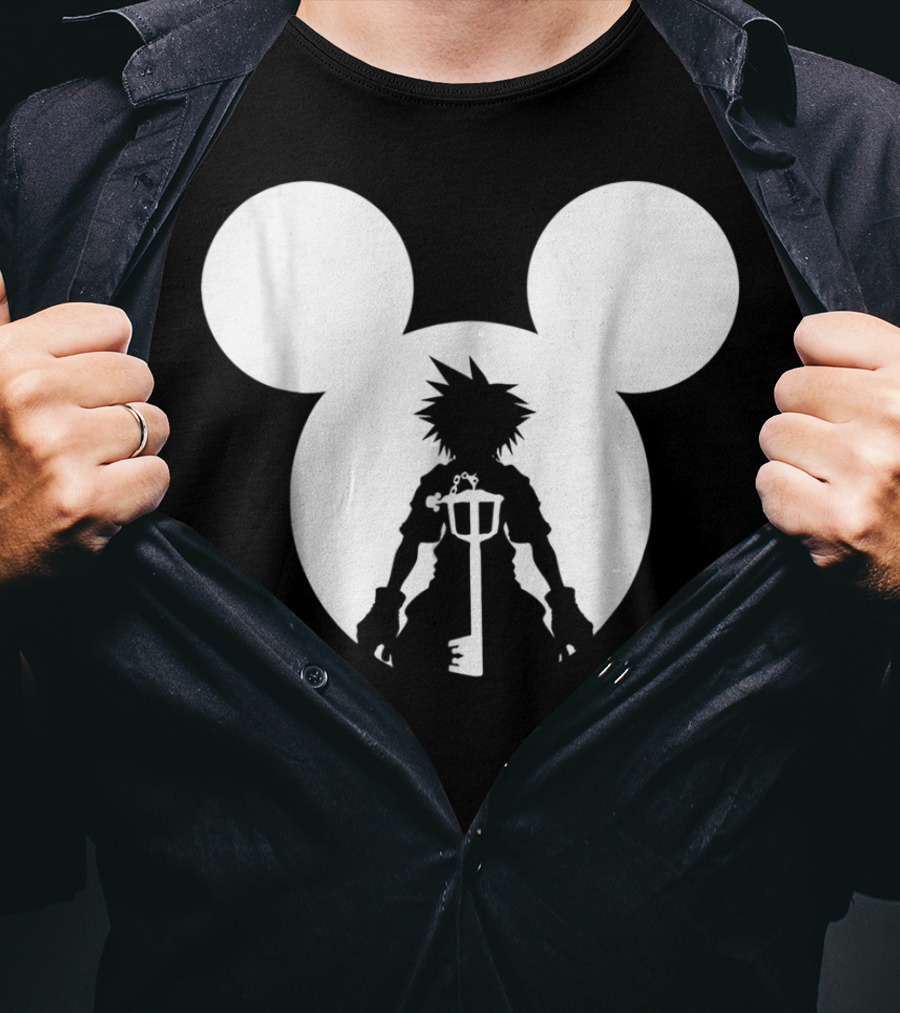 Disney Kingdom Hearts Sora Silhouette Keyblade Mickey Ears T-Shirt