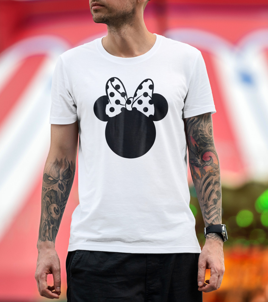 Minnie Mouse Silhouette with Polka Dot Bow Disney T-Shirt