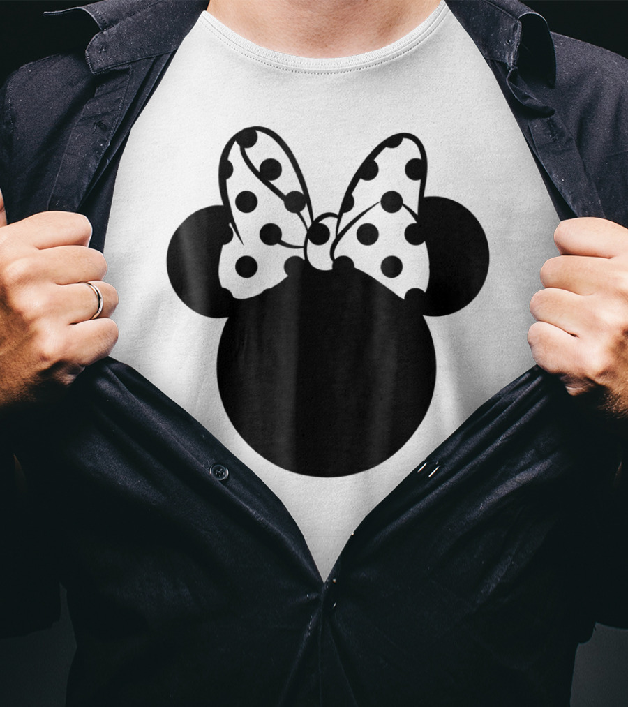 Minnie Mouse Silhouette With Polka Dot Bow Disney T-Shirt