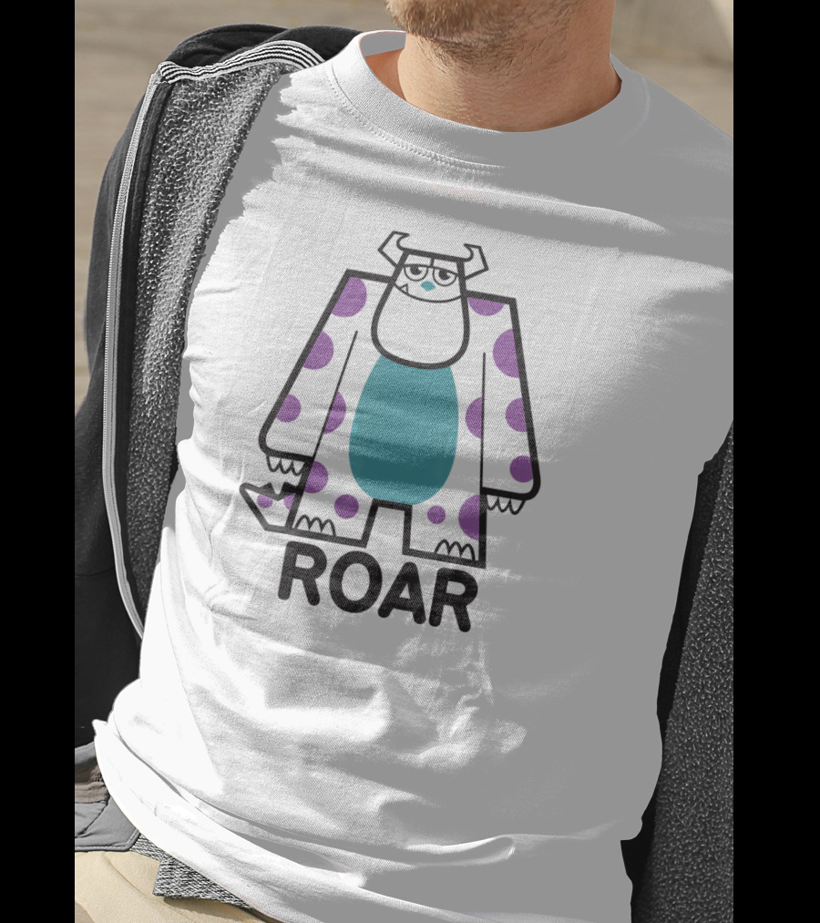 Disney Pixar Monsters University Sulley Roar Icon With Purple Polka Dots T-Shirt