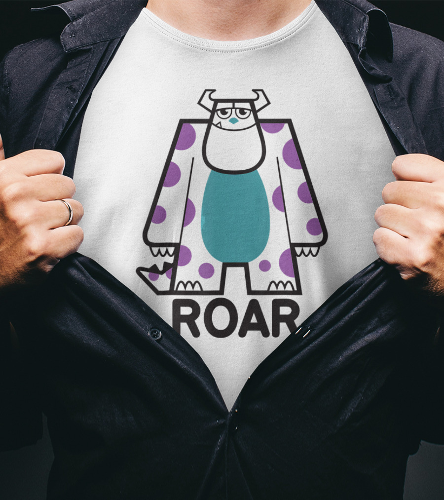 Disney Pixar Monsters University Sulley Roar Icon With Purple Polka Dots T-Shirt
