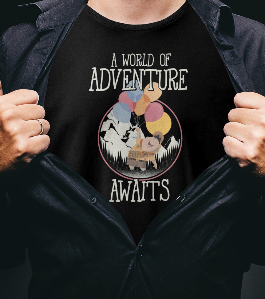 Disney Pixar Up A World Of Adventure Awaits Russell Balloons T-Shirt