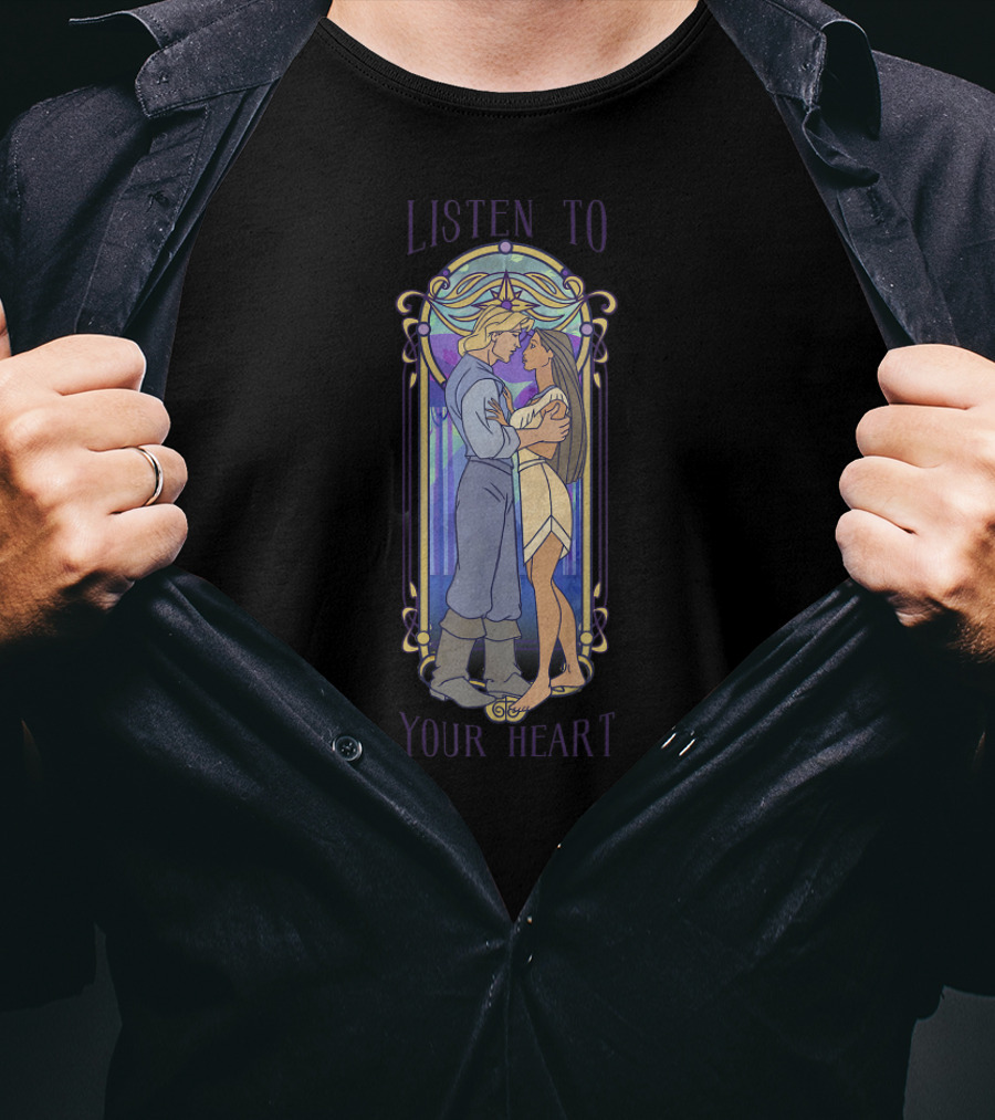 Disney Pocahontas John Listen To Your Heart Embrace T-Shirt