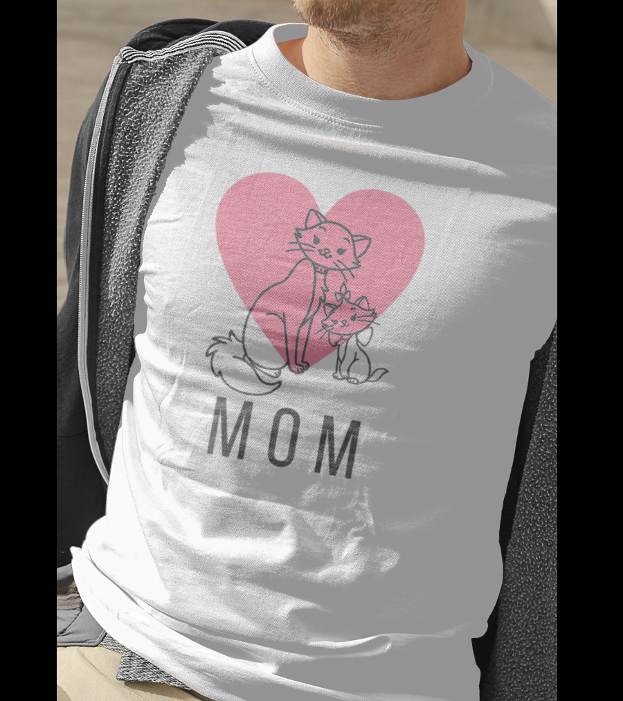 Disney Aristocats Duchess And Marie Mom Heart T-Shirt