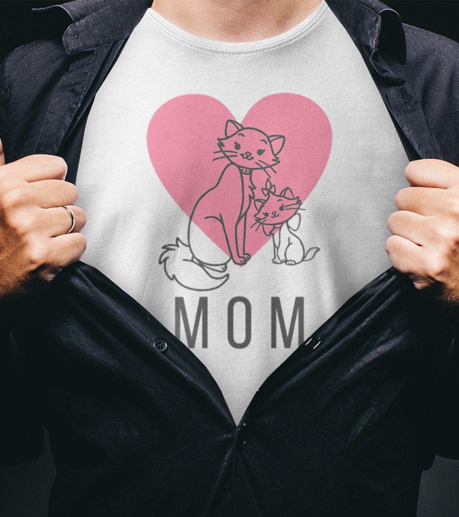 Disney Aristocats Duchess And Marie Mom Heart T-Shirt