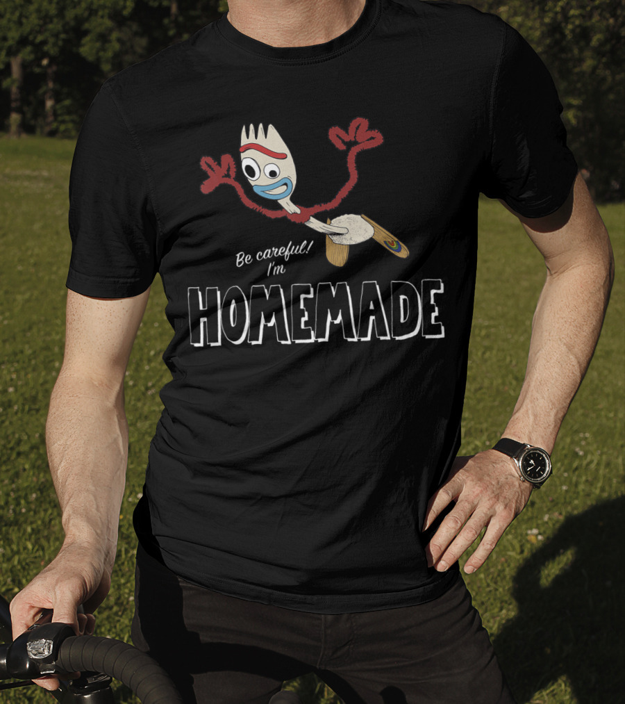 Disney Pixar Toy Story 4 Forky Be Careful I'm Homemade Character T-Shirt