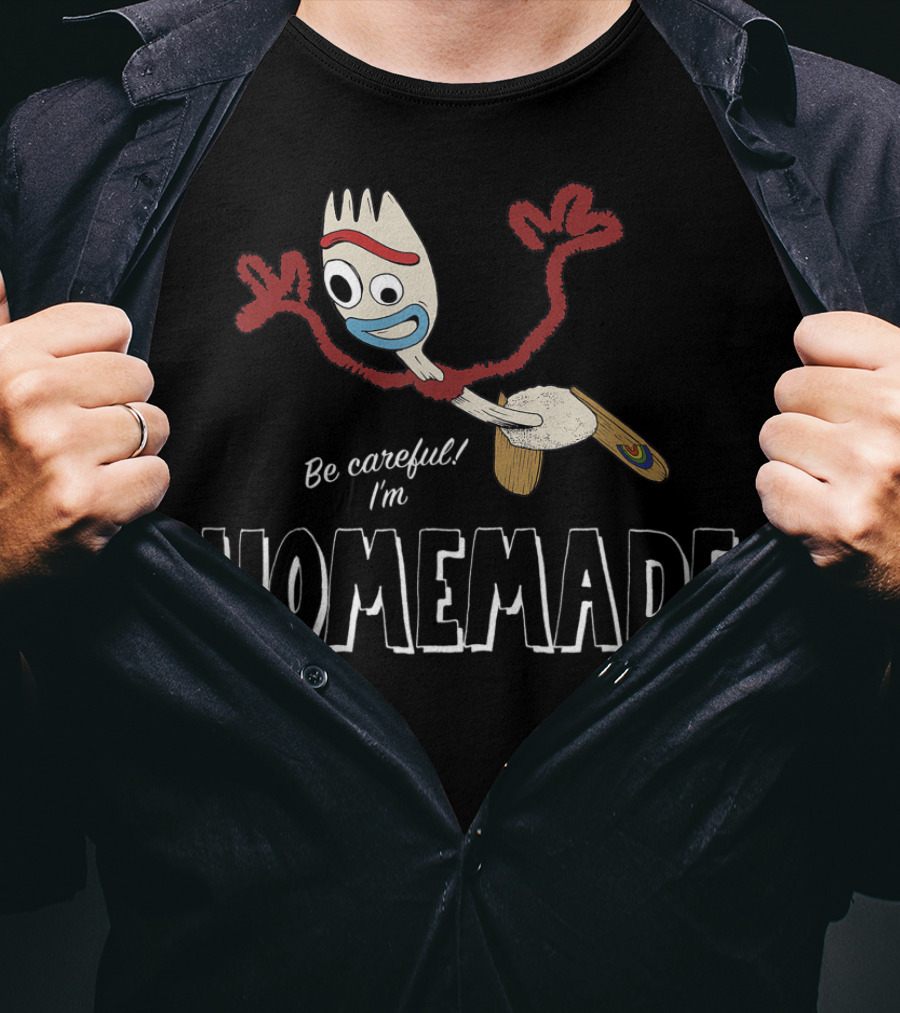 Disney Pixar Toy Story 4 Forky Be Careful I'm Homemade Character T-Shirt
