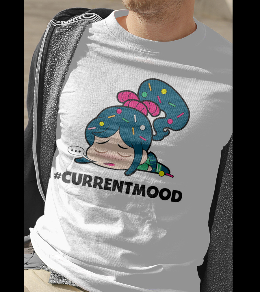 Disney Wreck It Ralph Vanellope #CurrentMood Sprinkles Hair Exhausted Expression T-Shirt