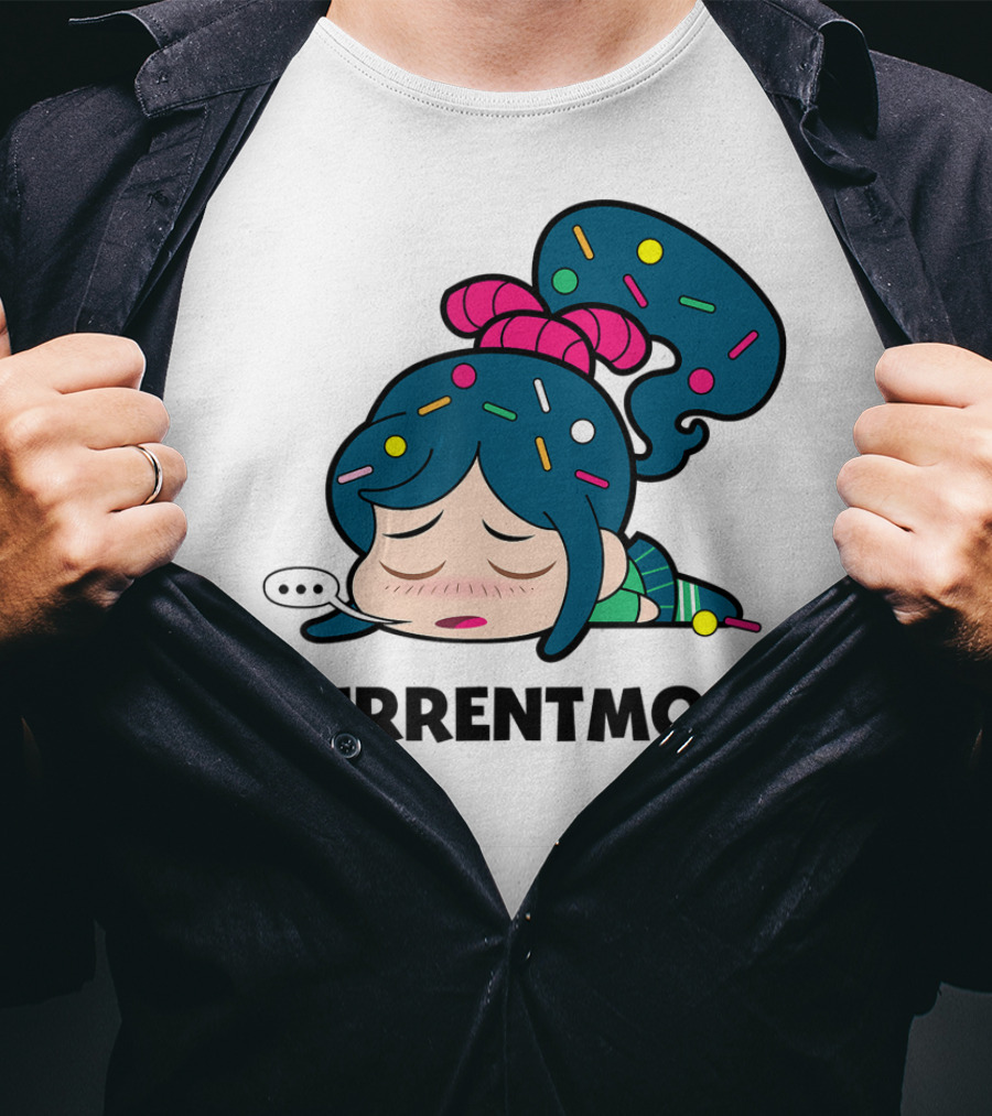 Disney Wreck It Ralph Vanellope #CurrentMood Sprinkles Hair Exhausted Expression T-Shirt