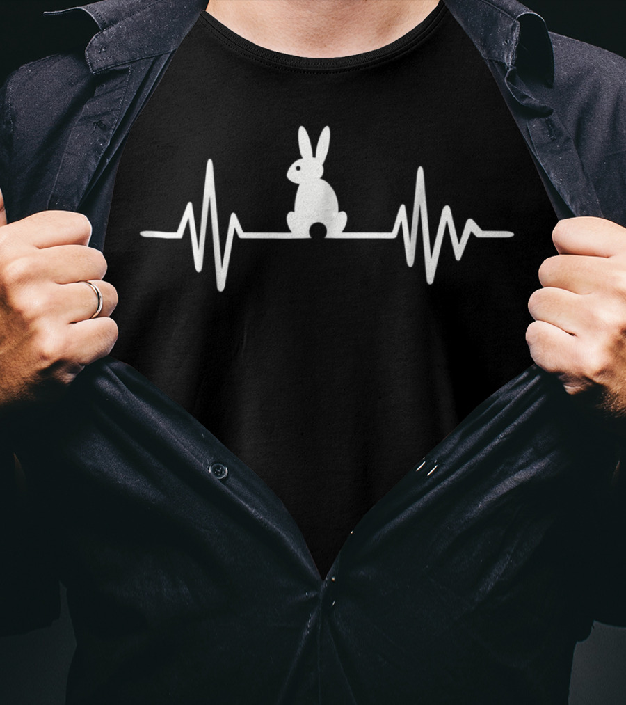 Bunny Frequency Heartbeat Line T-Shirt
