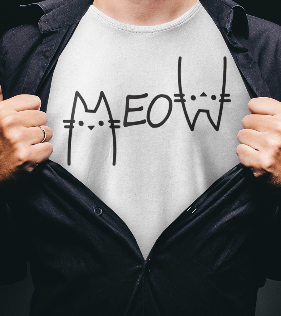 Funny Cat Lover's Meow Letter T-Shirt