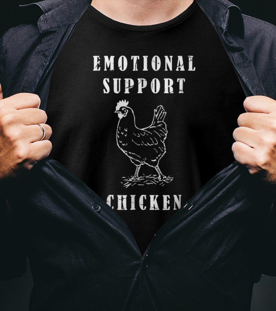 Emotional Support Chicken Funny Humor T-Shirt