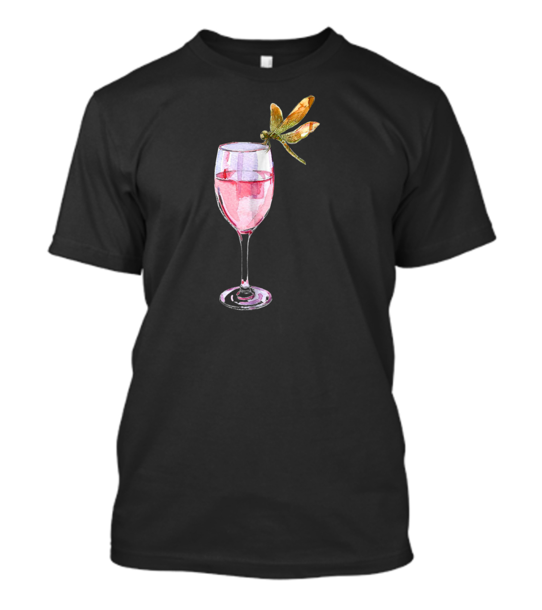 Dragonfly Resting On Wine Glass T-Shirt