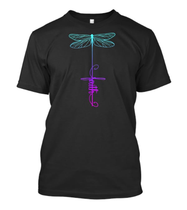 Dragonfly Faith Lover Christian Jesus God Cross Inspiring T-Shirt