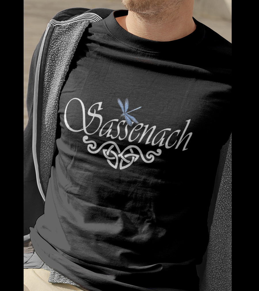 Sassenach Blue Dragonfly Outlander Celtic Knot Amber T-Shirt